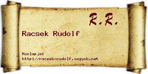 Racsek Rudolf névjegykártya